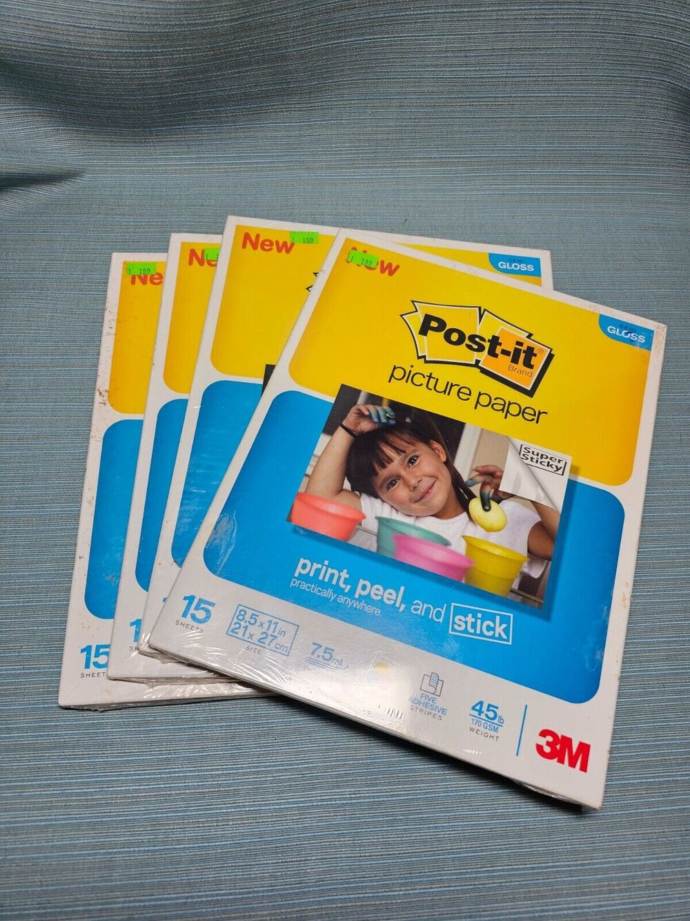4 Sealed pkgs of 15 (60ttl): Post-it 8.5" X 11" Semi-Gloss Inkjet Picture Paper